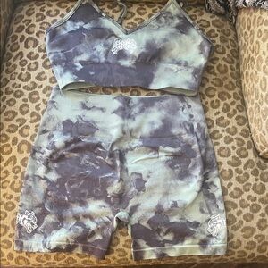 Women's Athletic Shorts and Top Set - Tie-Dye